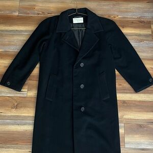 International Scene Black Men's Overcoat - Vintage